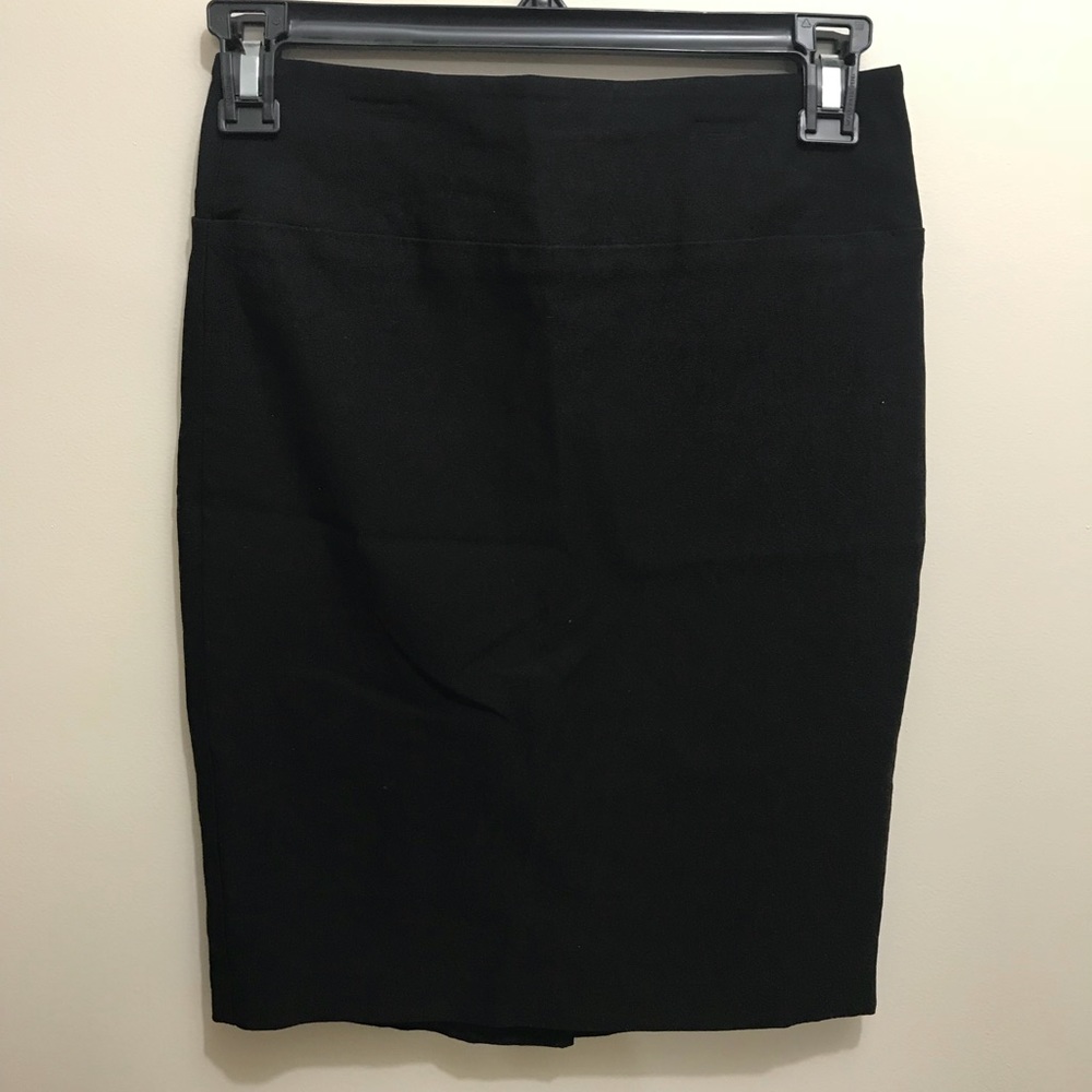 Black Elastic Waist Pencil Skirt